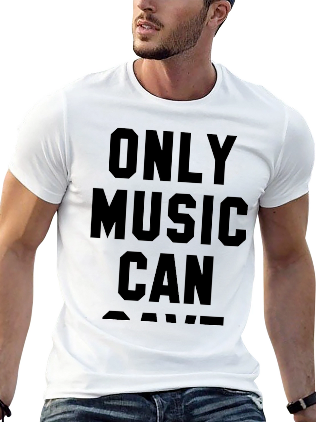Only Music Can Save T-Shirt - Black