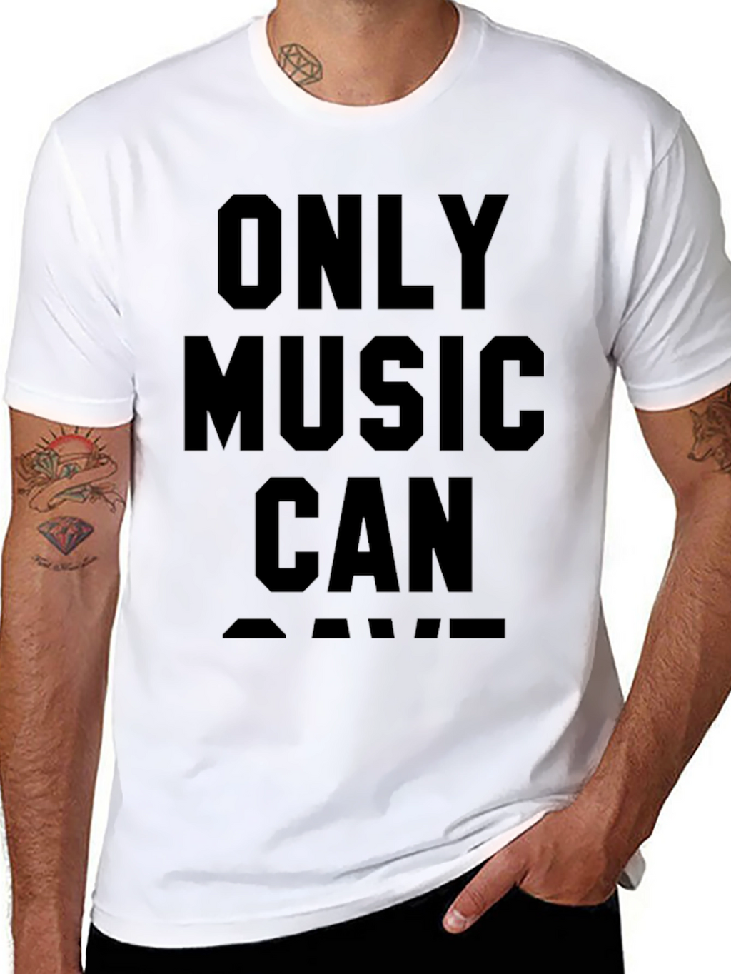 Only Music Can Save T-Shirt - Black