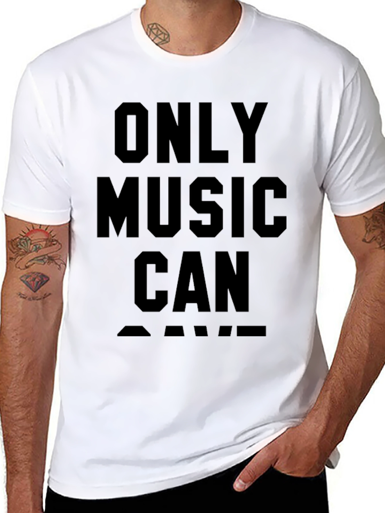 Only Music Can Save T-Shirt - Black