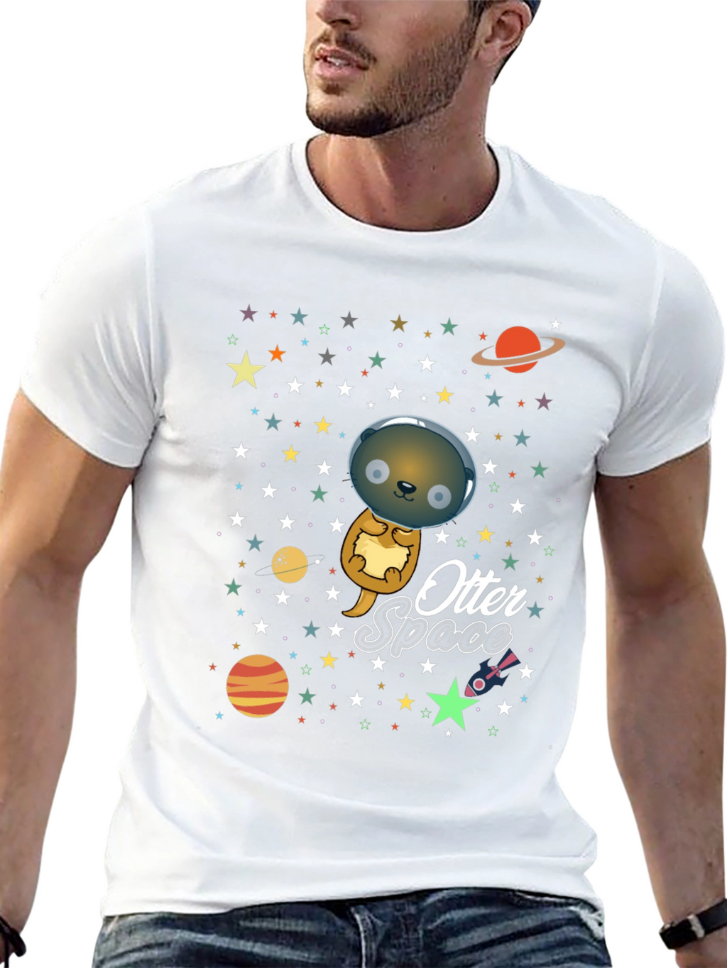 Otter Space T-Shirt - Cute Cartoon Graphic Tee