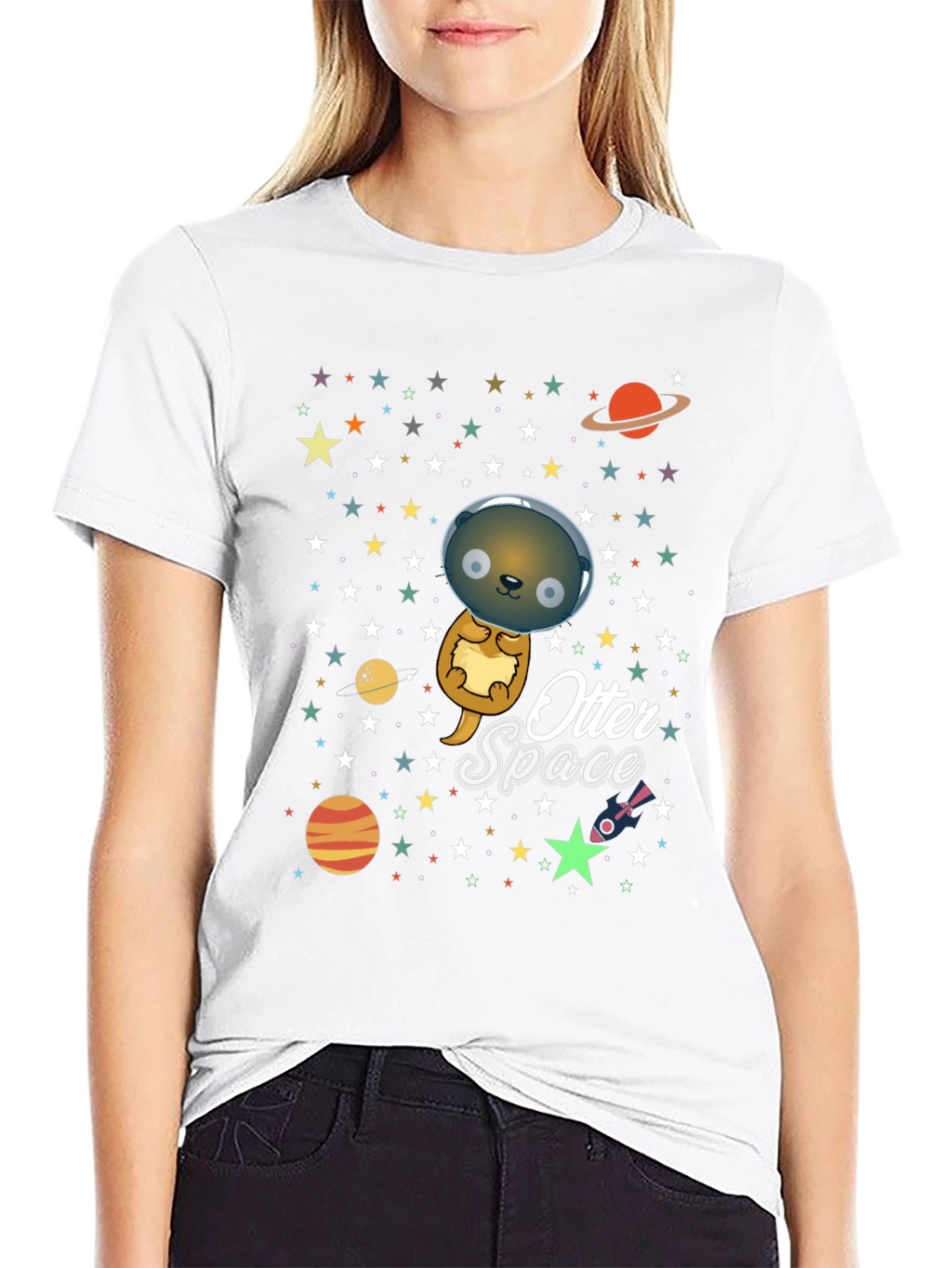 Otter Space T-Shirt - Cute Cartoon Graphic Tee