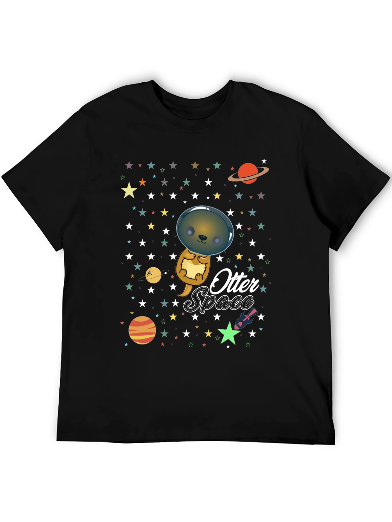 Otter Space T-Shirt - Cute Cartoon Graphic Tee