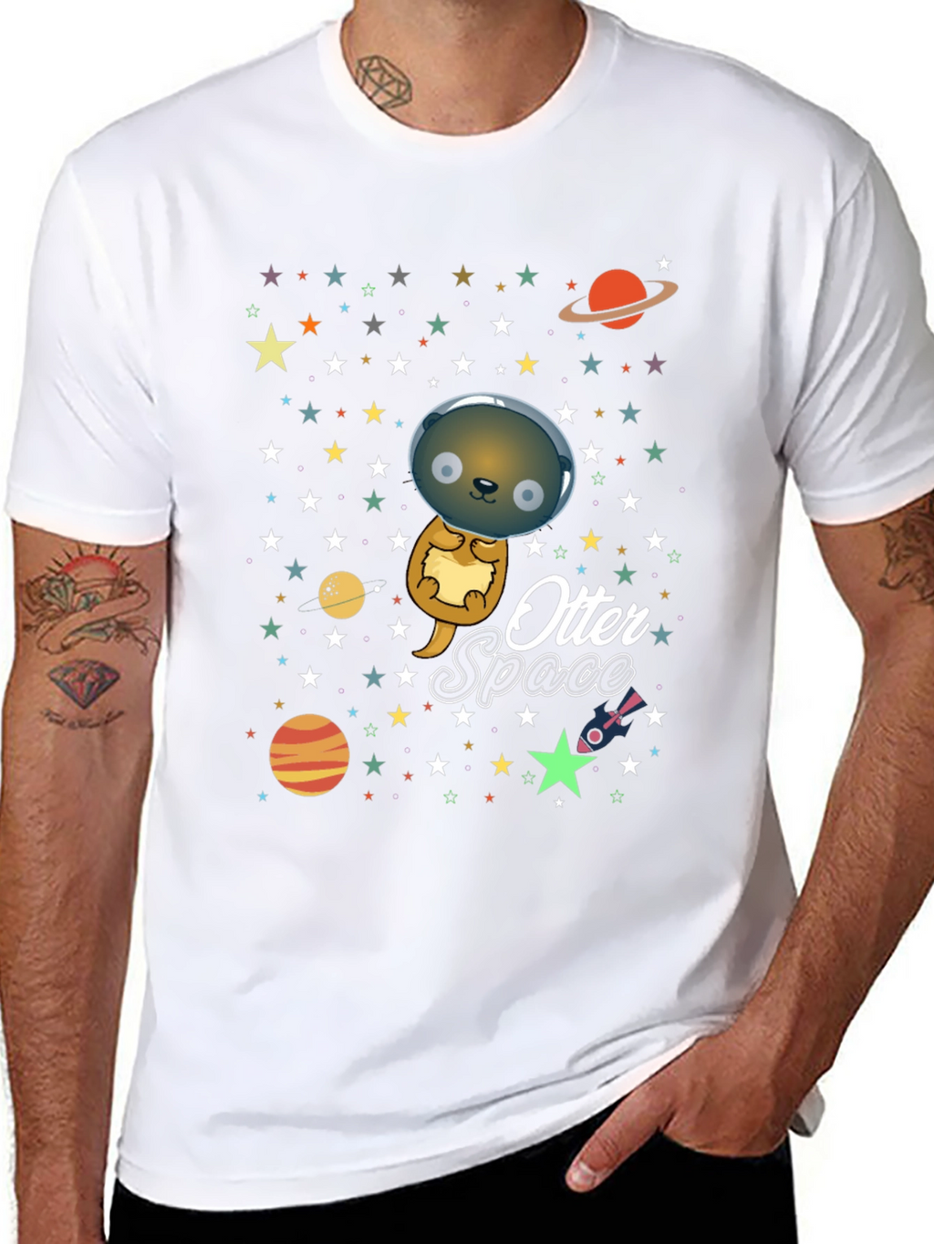 Otter Space T-Shirt - Cute Cartoon Graphic Tee