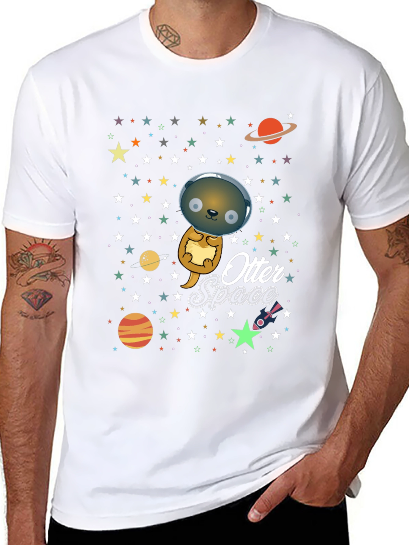 Otter Space T-Shirt - Cute Cartoon Graphic Tee