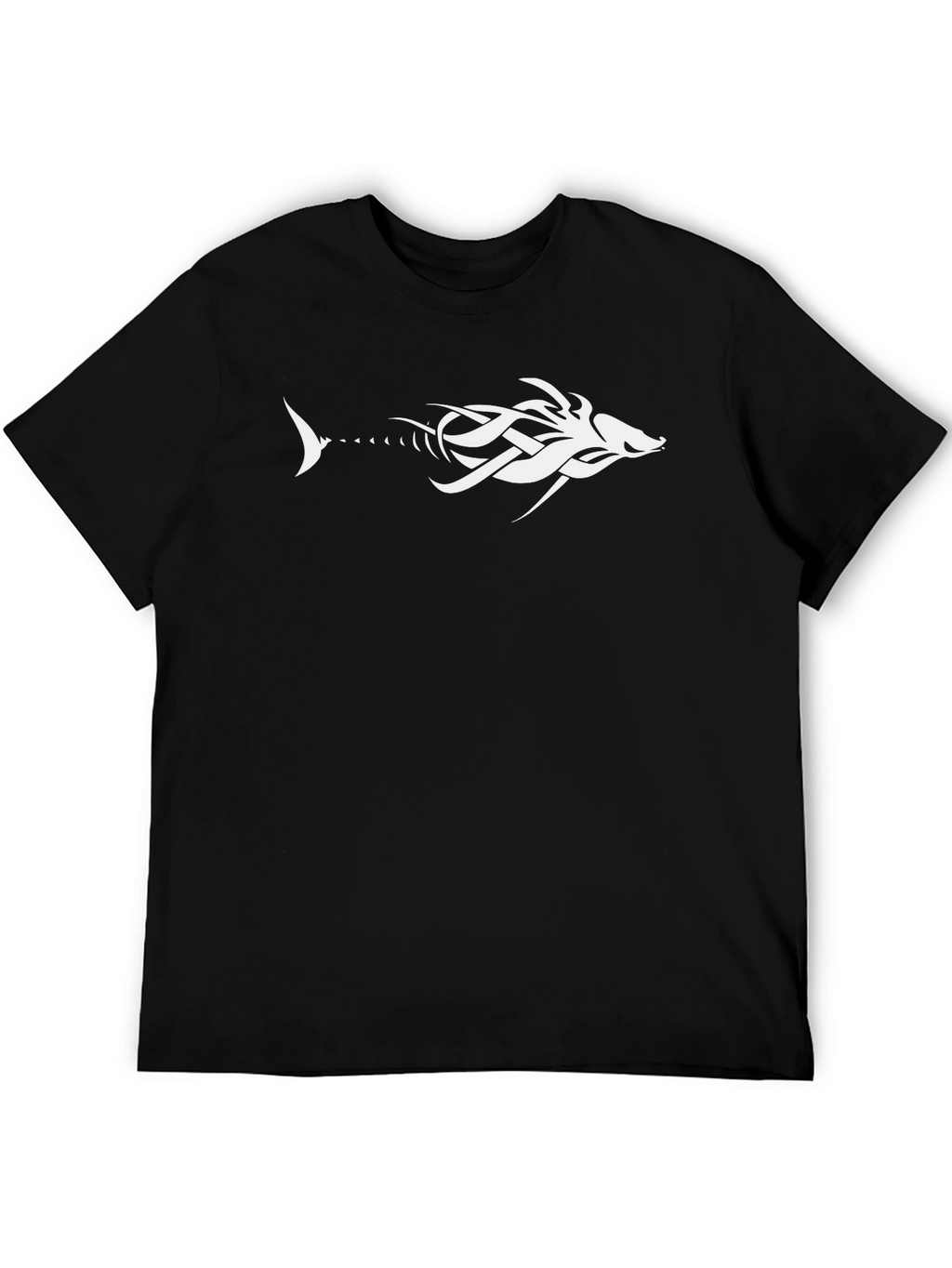 Tribal Fishbone Graphic Tee - Black