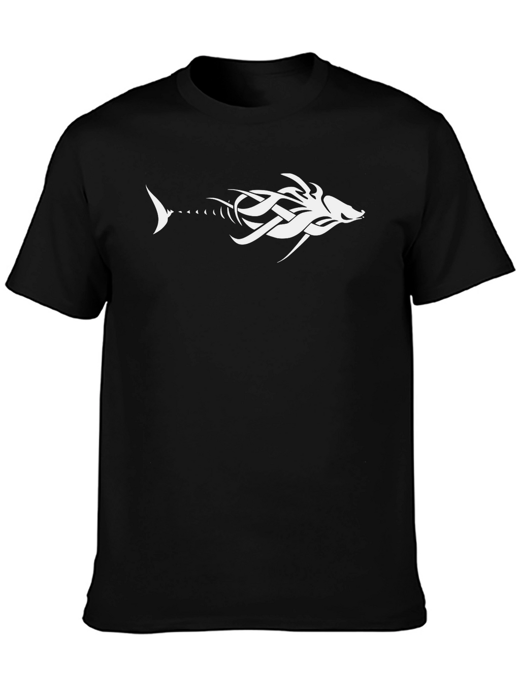 Tribal Fishbone Graphic Tee - Black