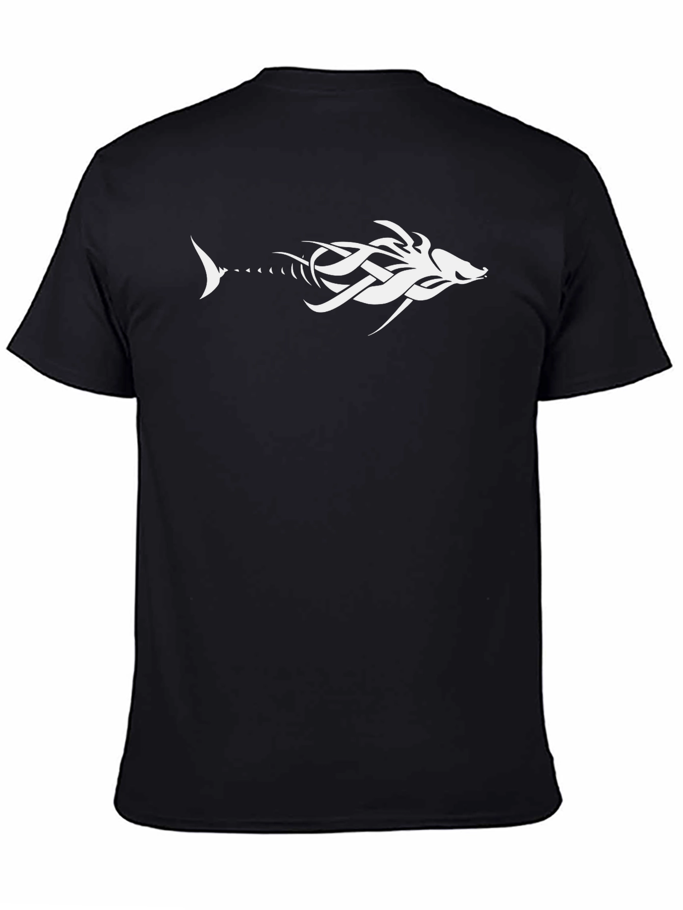 Tribal Fishbone Graphic Tee - Black