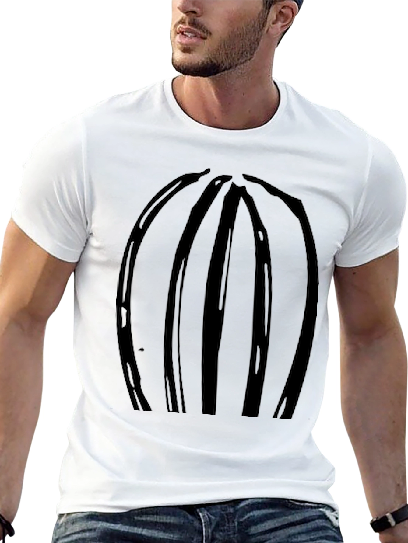 Abstract Stripe Black T-Shirt - Modern Casual Wear