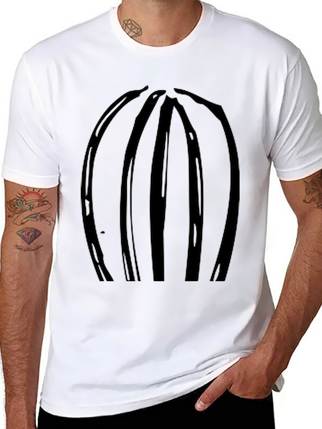 Abstract Stripe Black T-Shirt - Modern Casual Wear