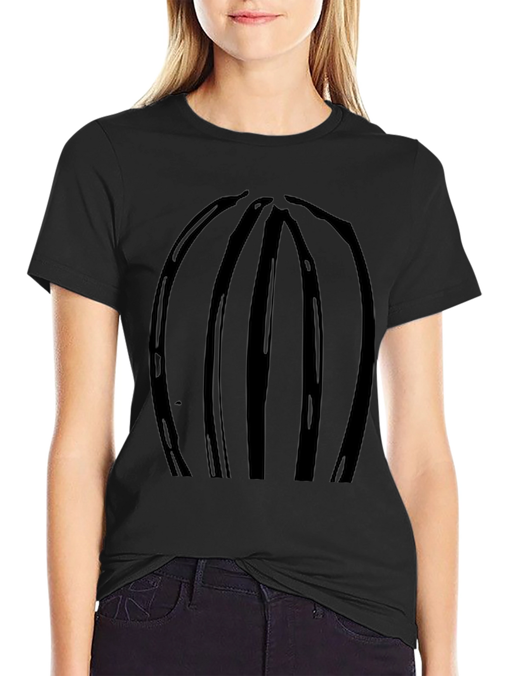 Abstract Stripe Black T-Shirt - Modern Casual Wear
