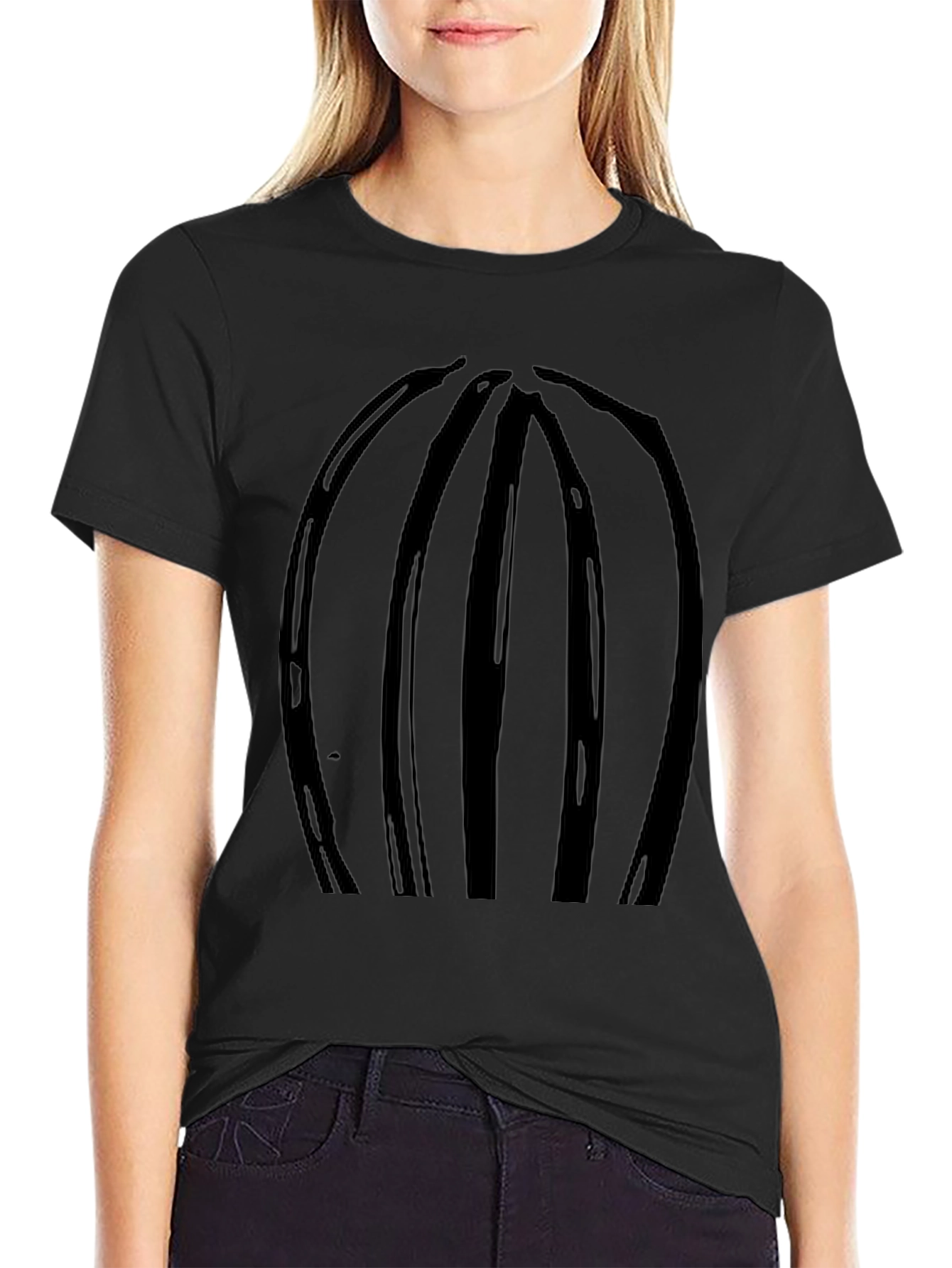 Abstract Stripe Black T-Shirt - Modern Casual Wear
