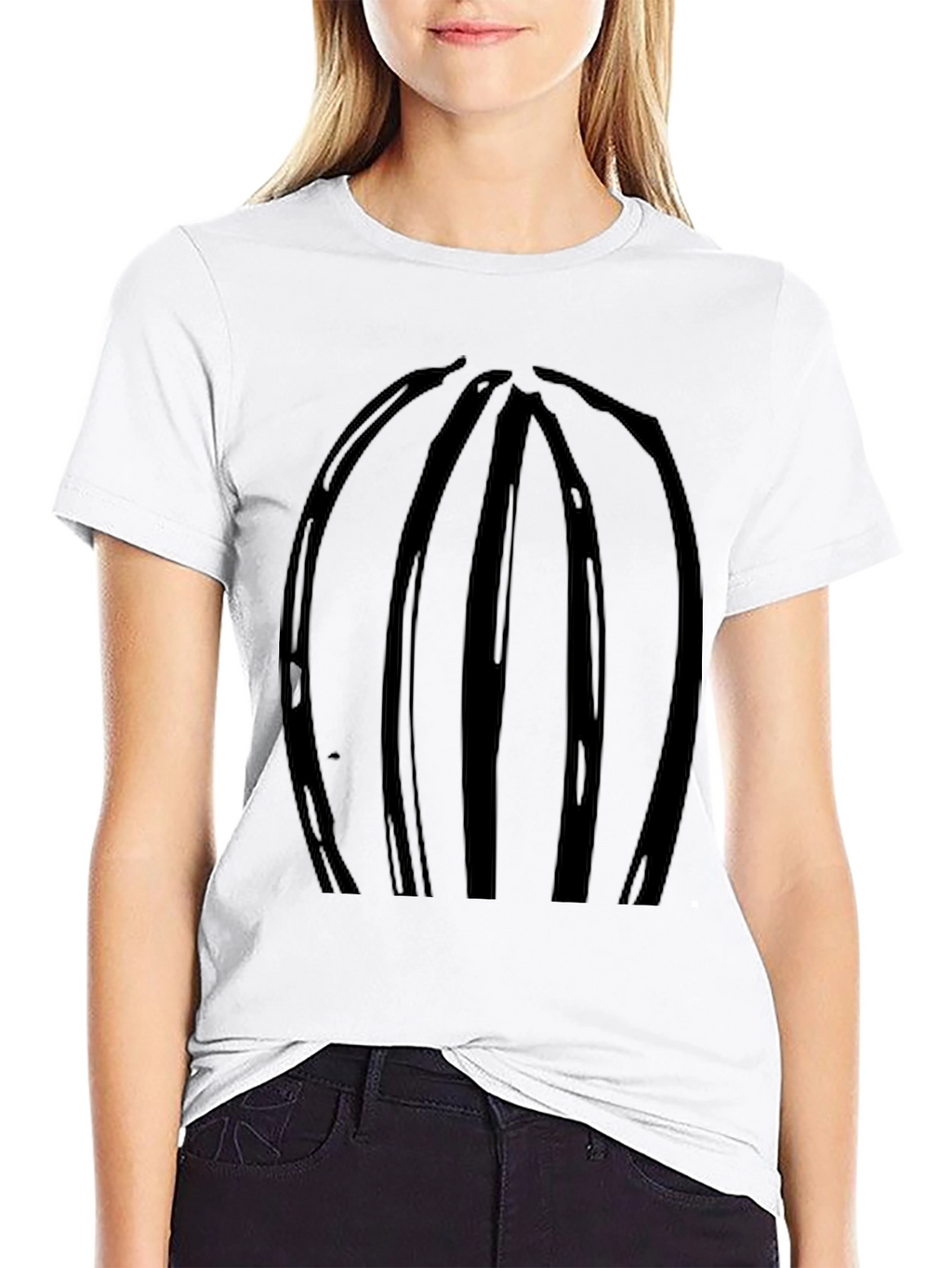 Abstract Stripe Black T-Shirt - Modern Casual Wear
