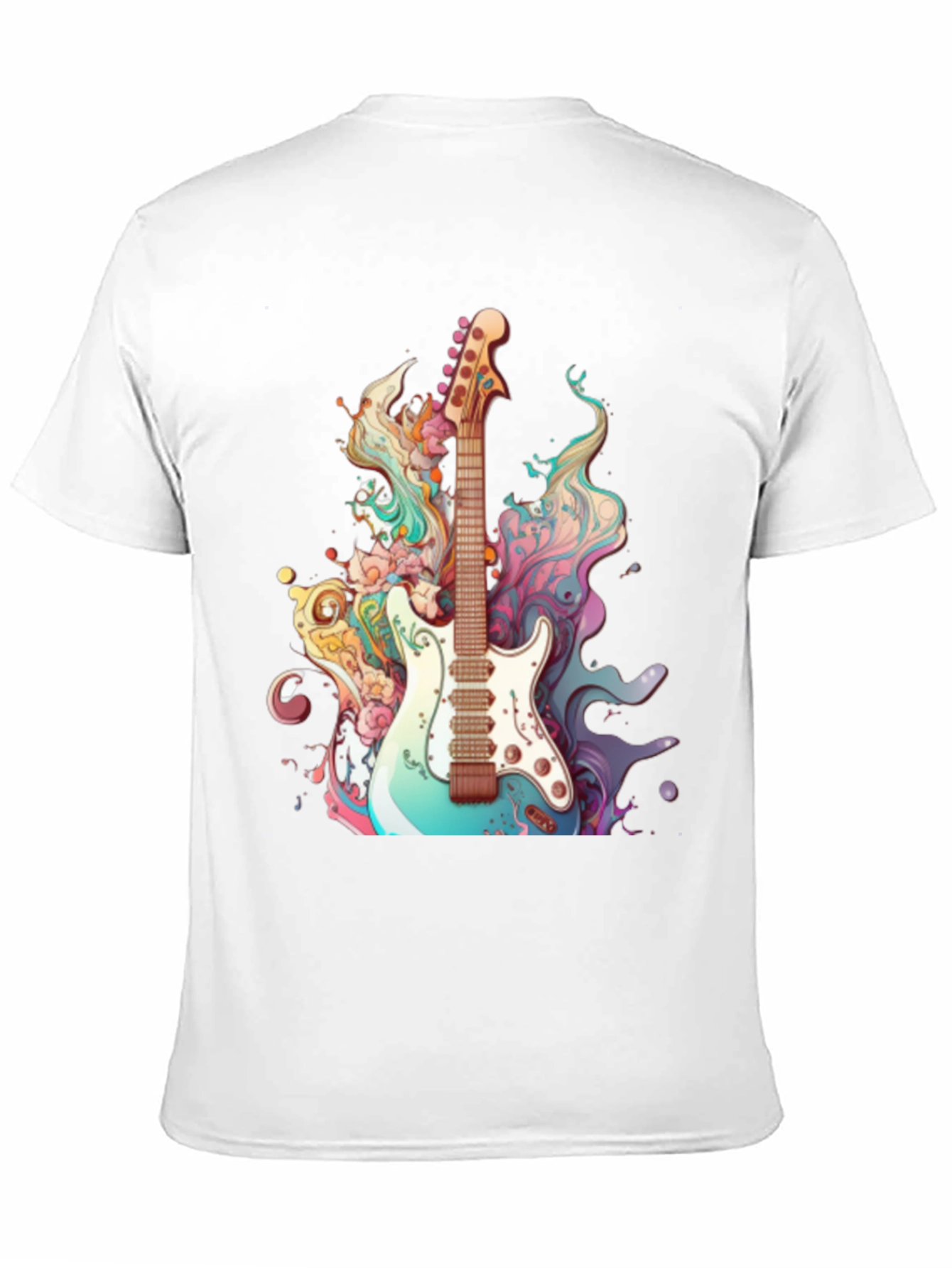 Electric Guitar Art Graphic Tee - Black