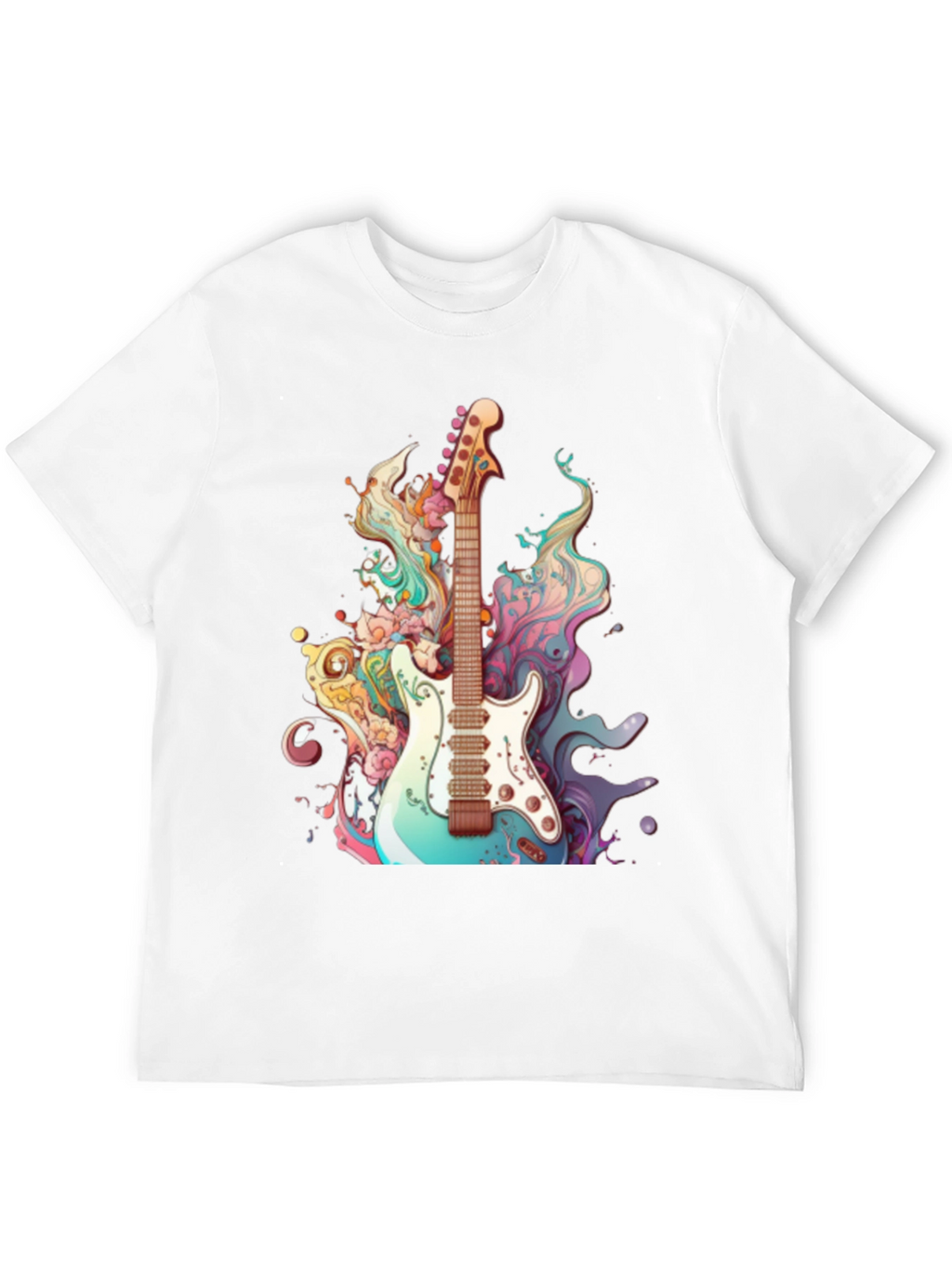Electric Guitar Art Graphic Tee - Black