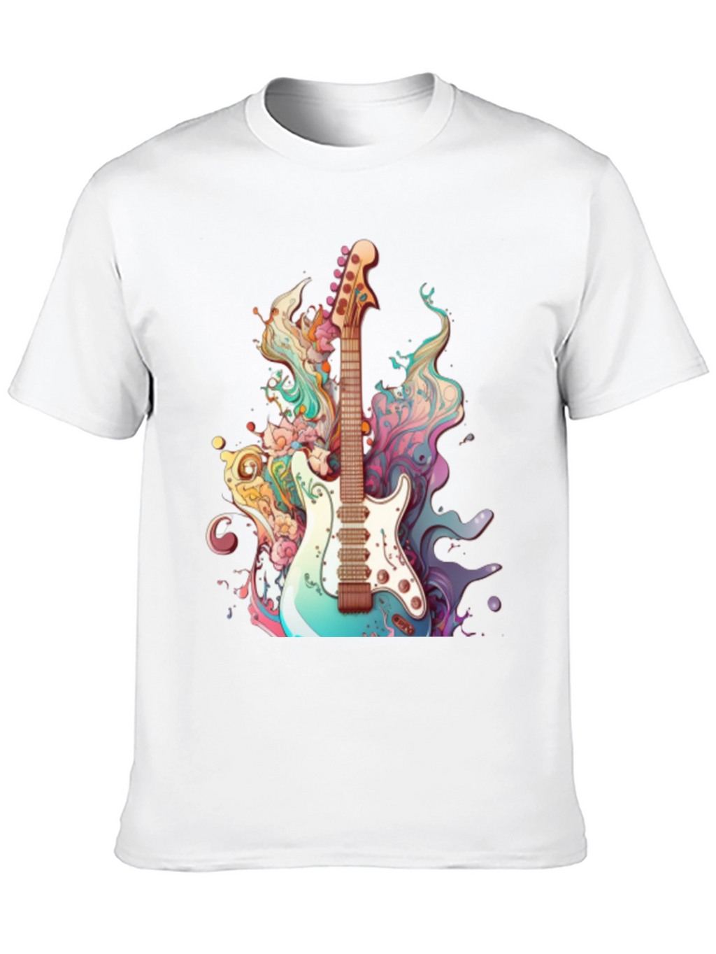 Electric Guitar Art Graphic Tee - Black