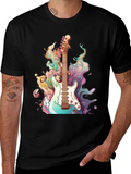 Electric Guitar Art Graphic Tee - Black