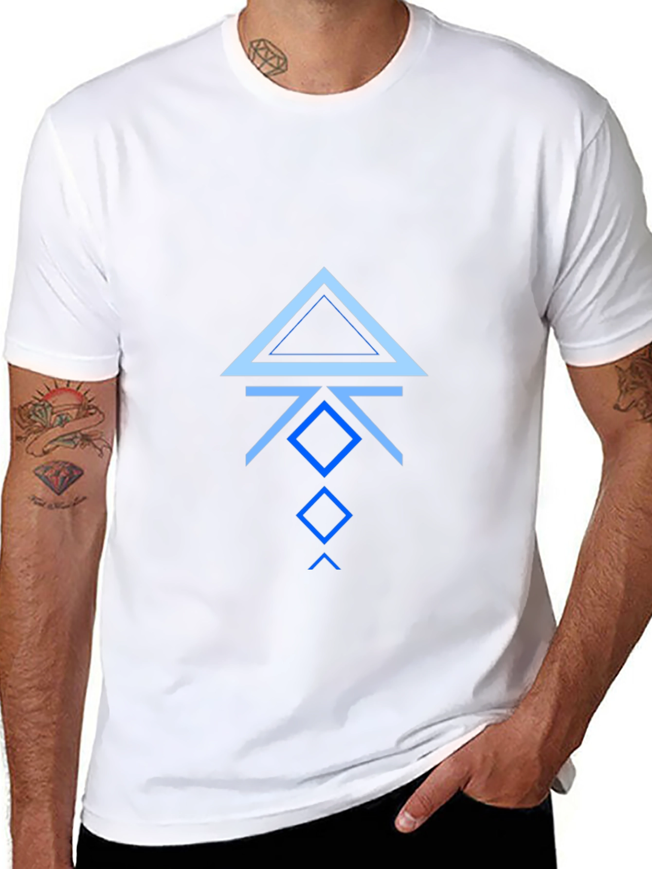 Geometric Arrow Graphic Print Black T-Shirt