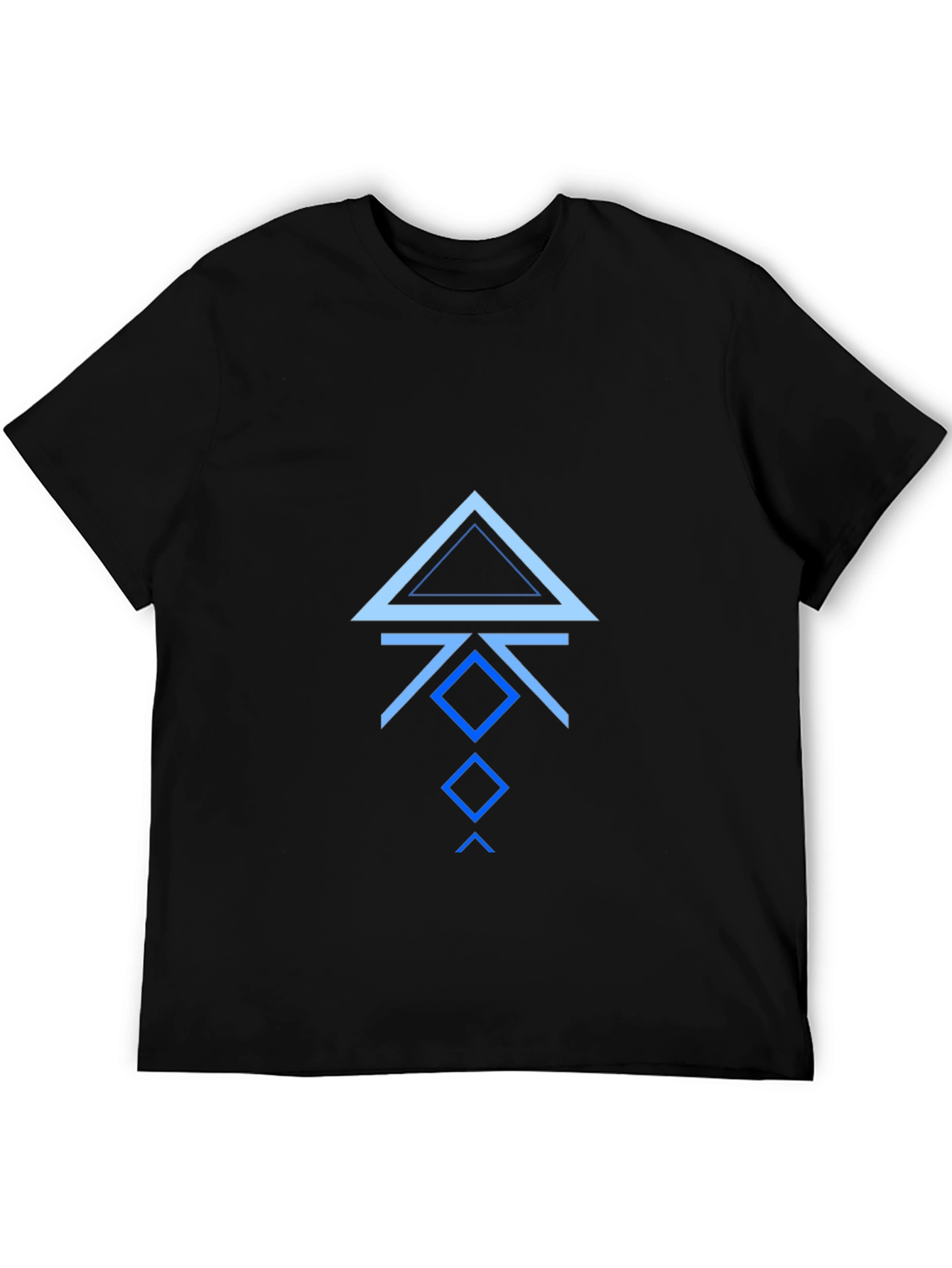 Geometric Arrow Graphic Print Black T-Shirt