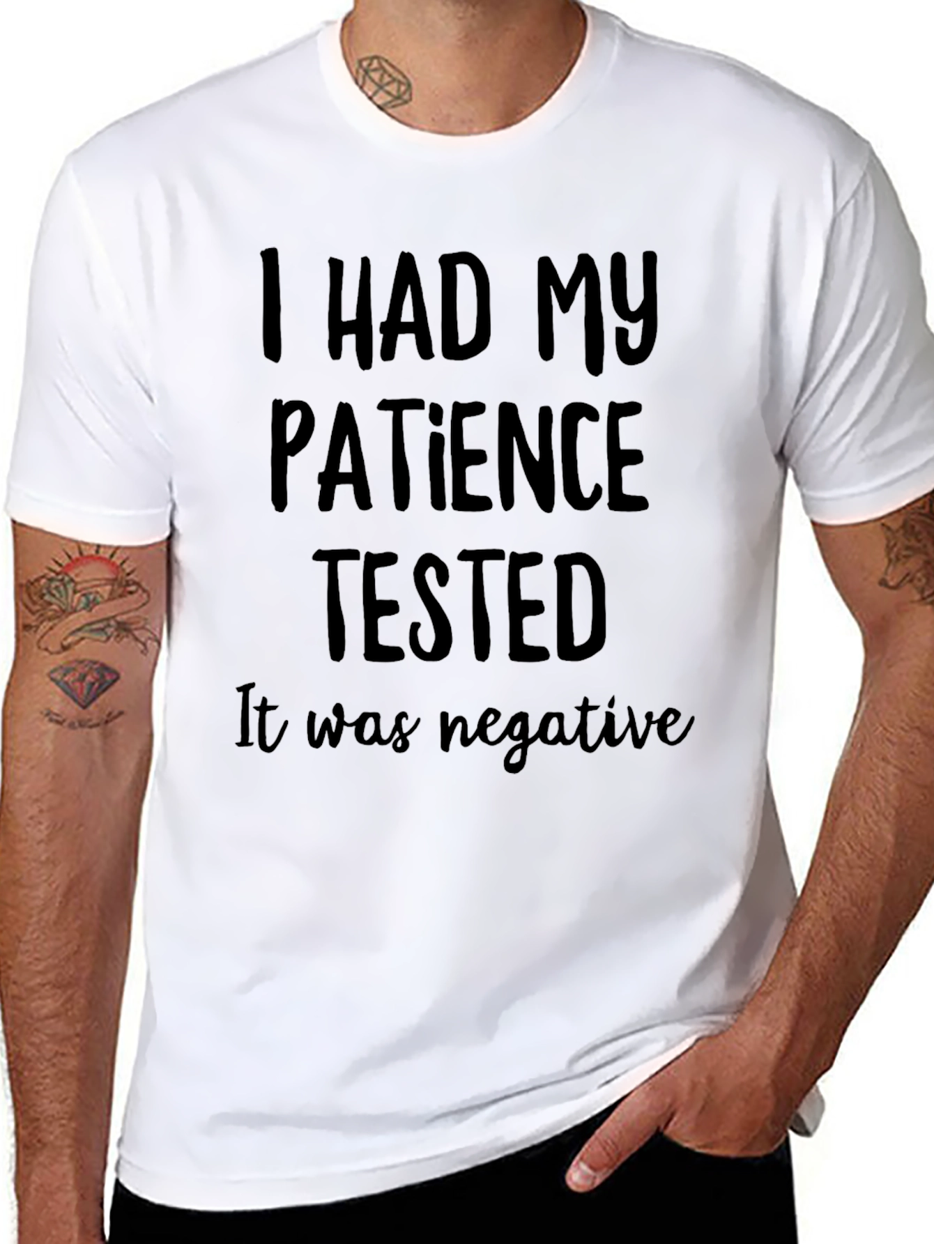 Funny Patience Tested Graphic Tee for Men