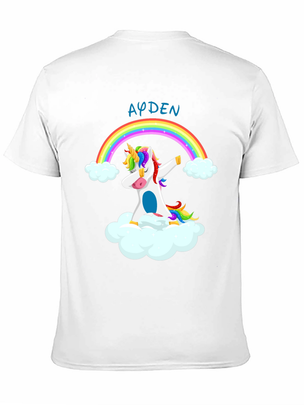 Ayden Rainbow Unicorn Dab Black T-Shirt