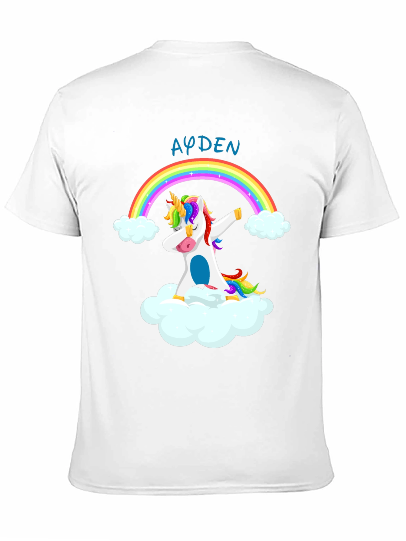 Ayden Rainbow Unicorn Dab Black T-Shirt