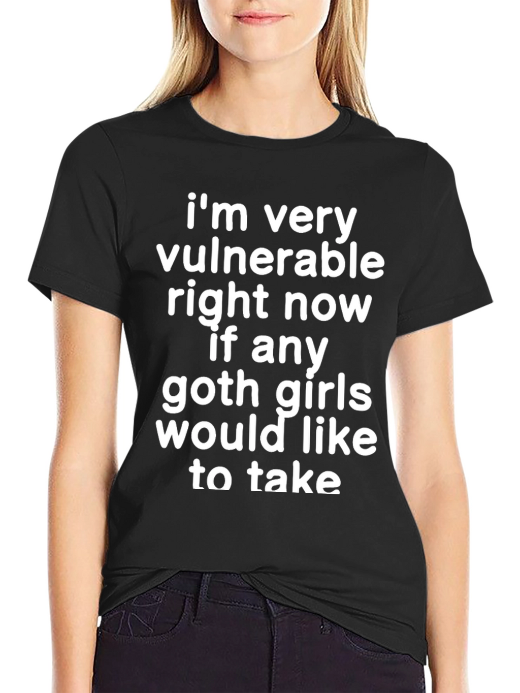 Vulnerable Goth Girls T-Shirt - Black Cotton Graphic Tee