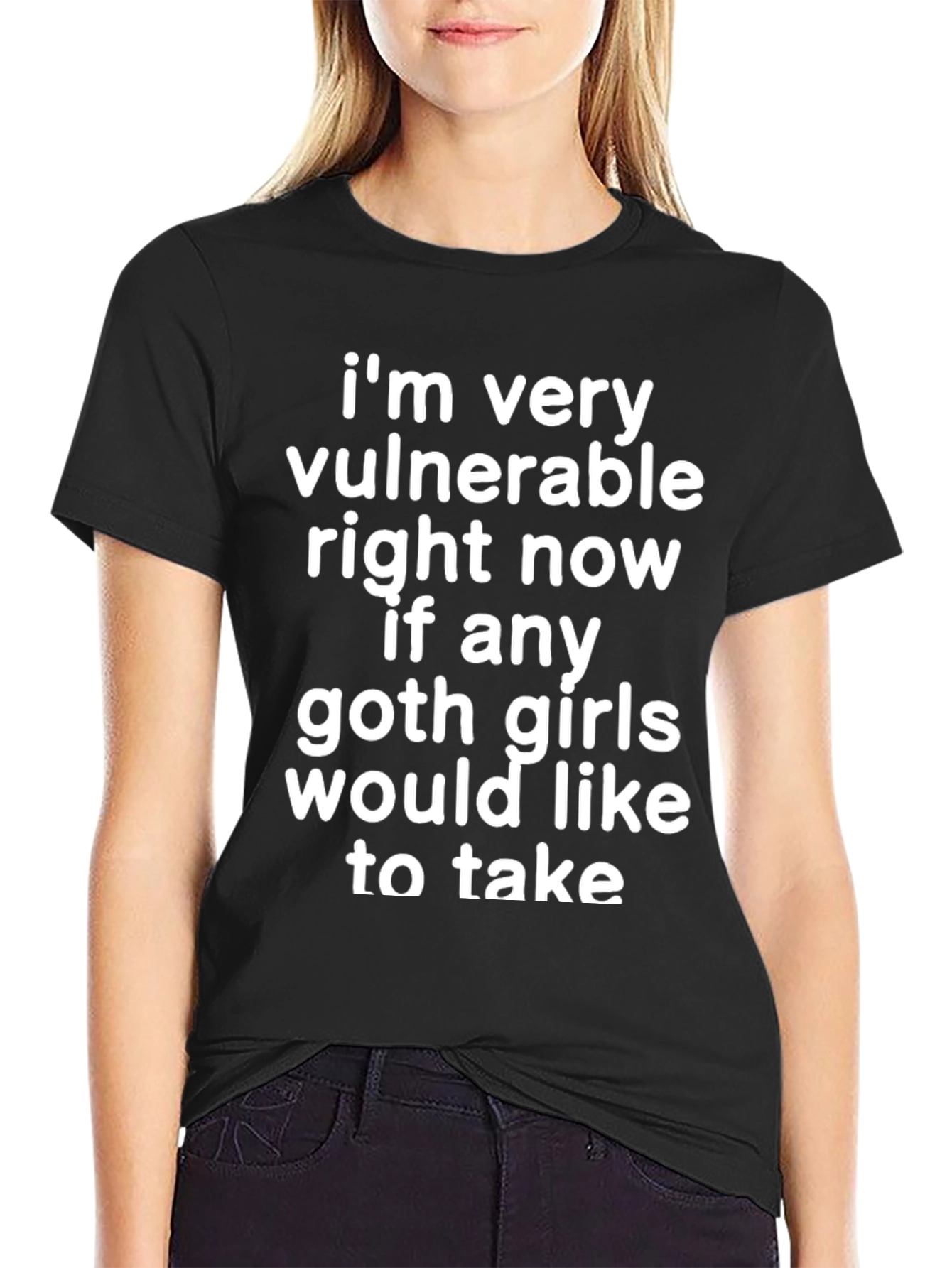 Vulnerable Goth Girls T-Shirt - Black Cotton Graphic Tee