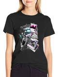 Skate Photos Graphic Print Black T-Shirt