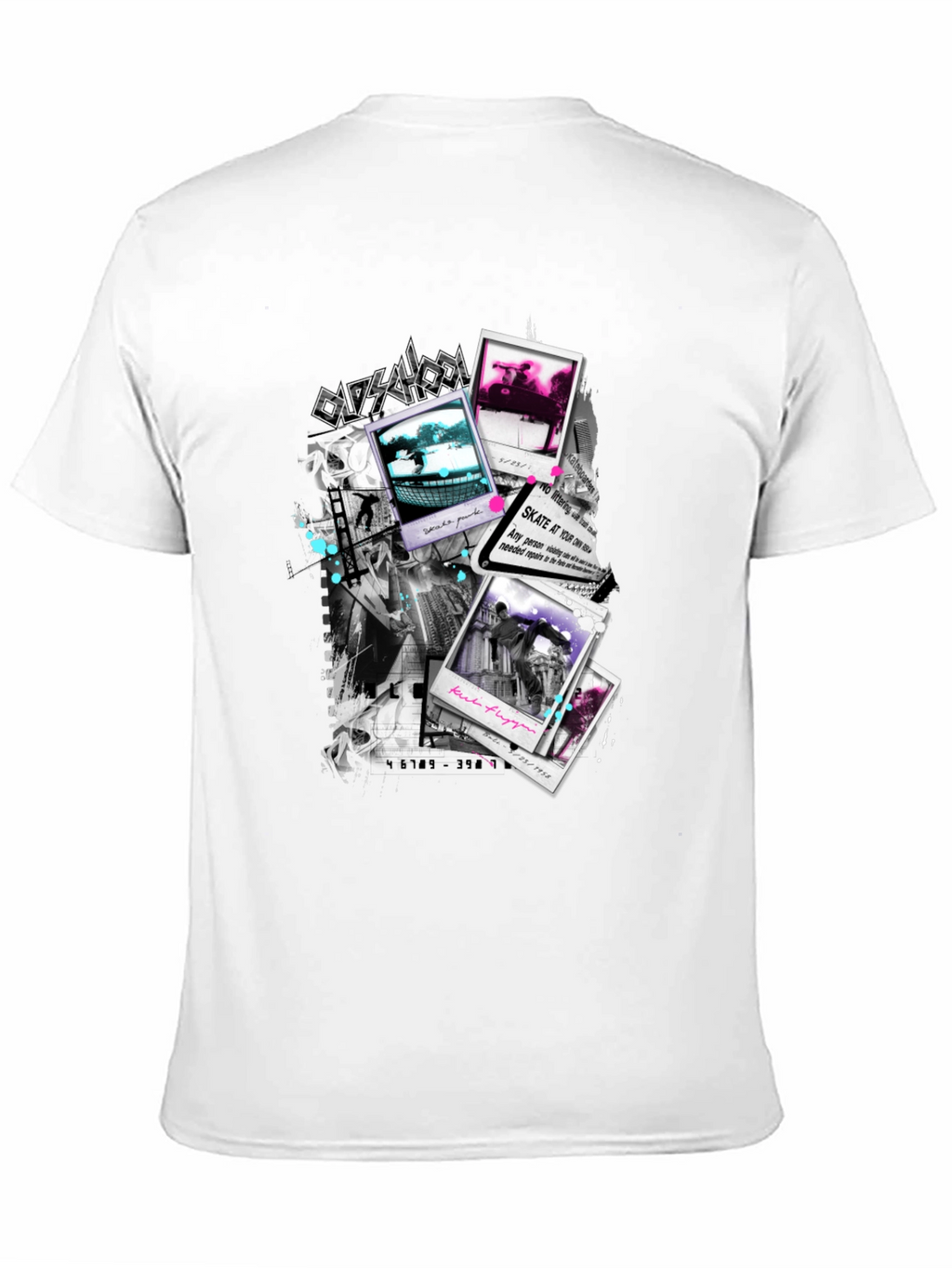 Skate Photos Graphic Print Black T-Shirt