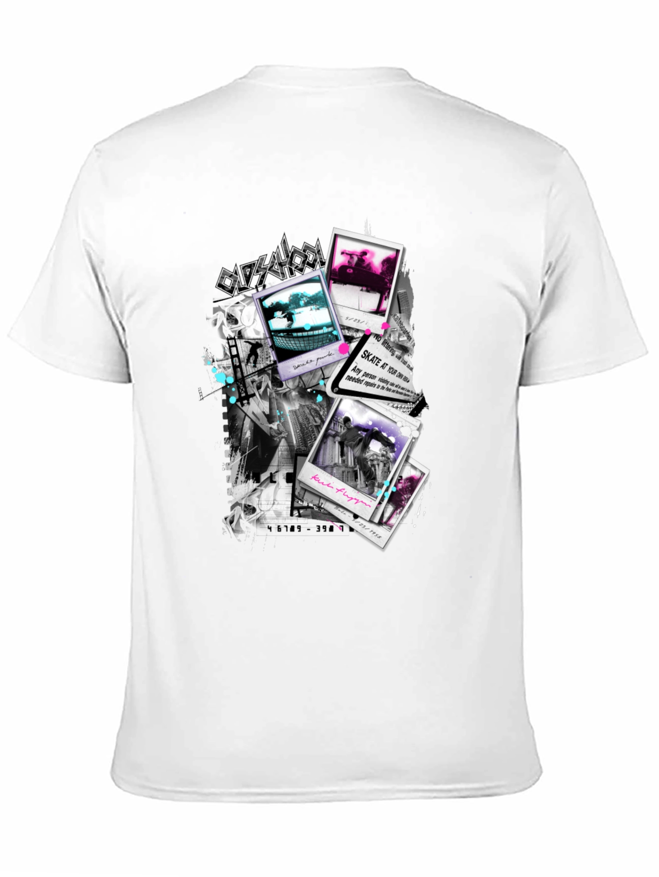 Skate Photos Graphic Print Black T-Shirt