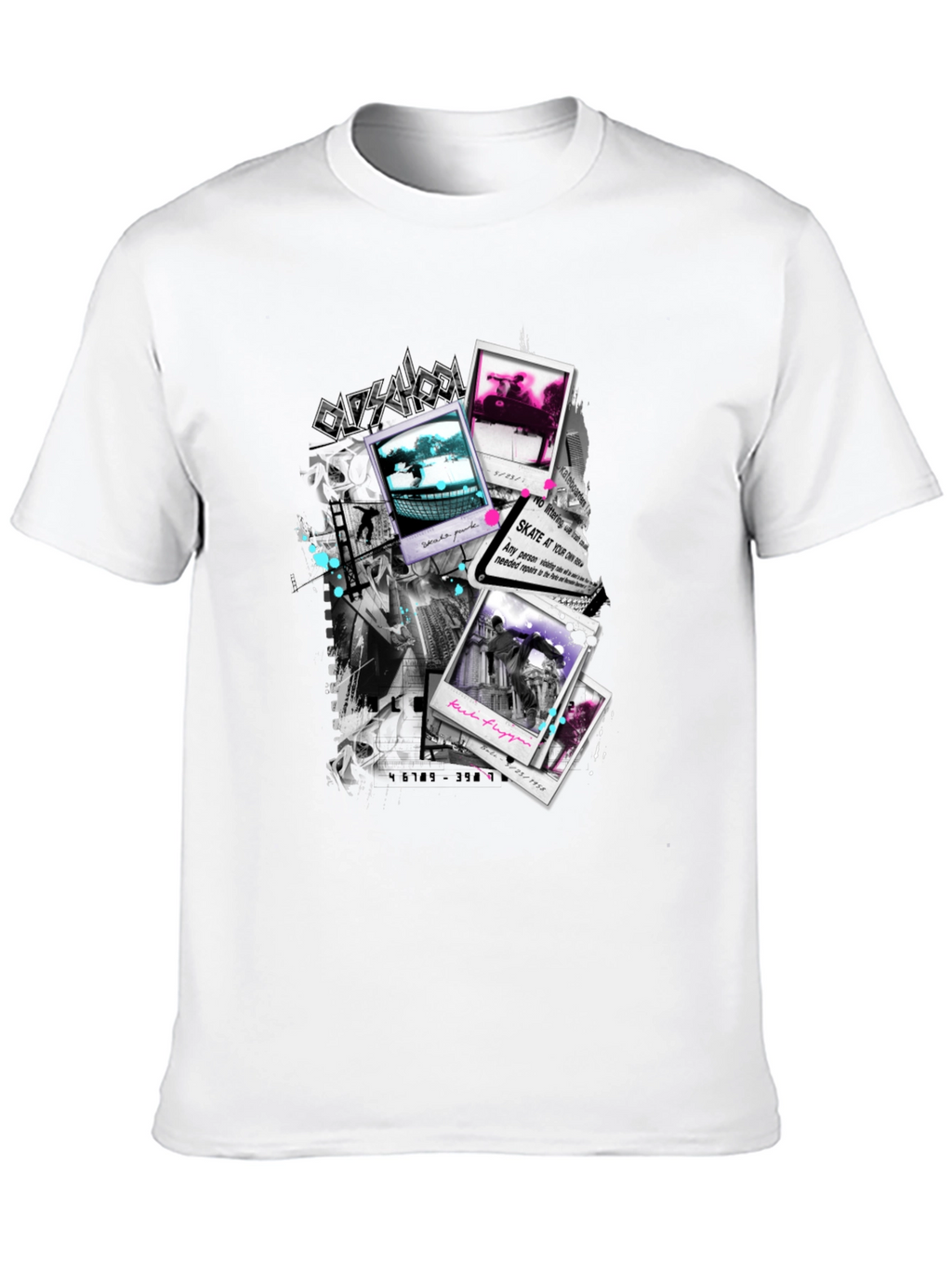 Skate Photos Graphic Print Black T-Shirt