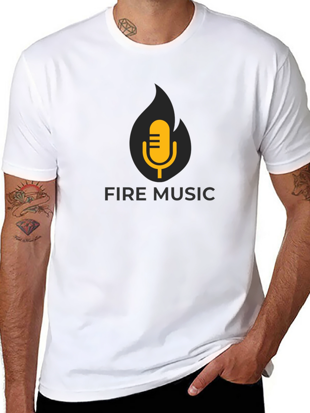 Fire Music Black T-Shirt: Hot Sound!