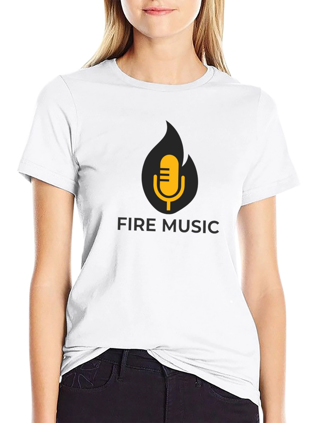 Fire Music Black T-Shirt: Hot Sound!
