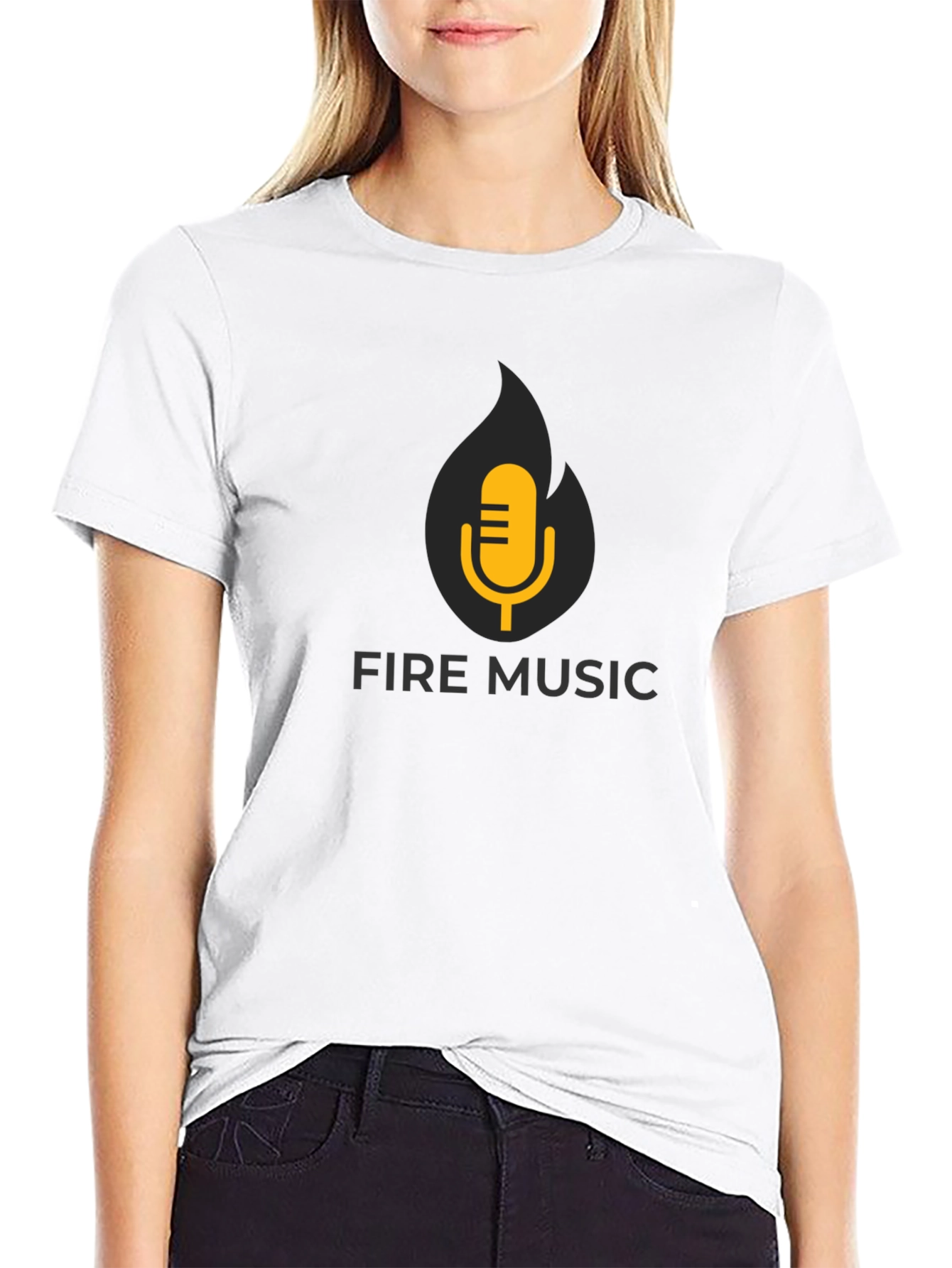 Fire Music Black T-Shirt: Hot Sound!