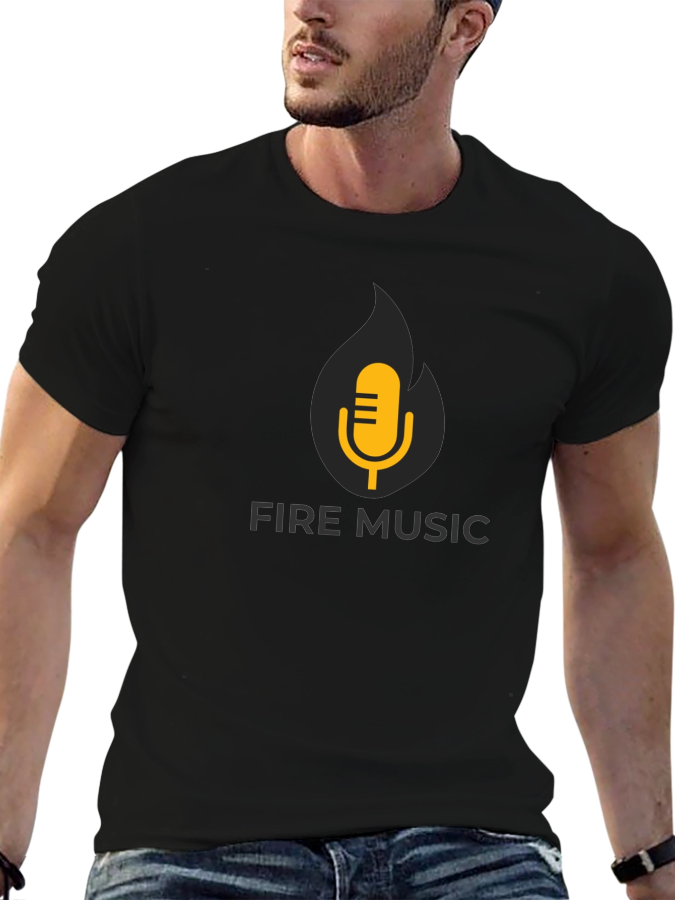 Fire Music Black T-Shirt: Hot Sound!