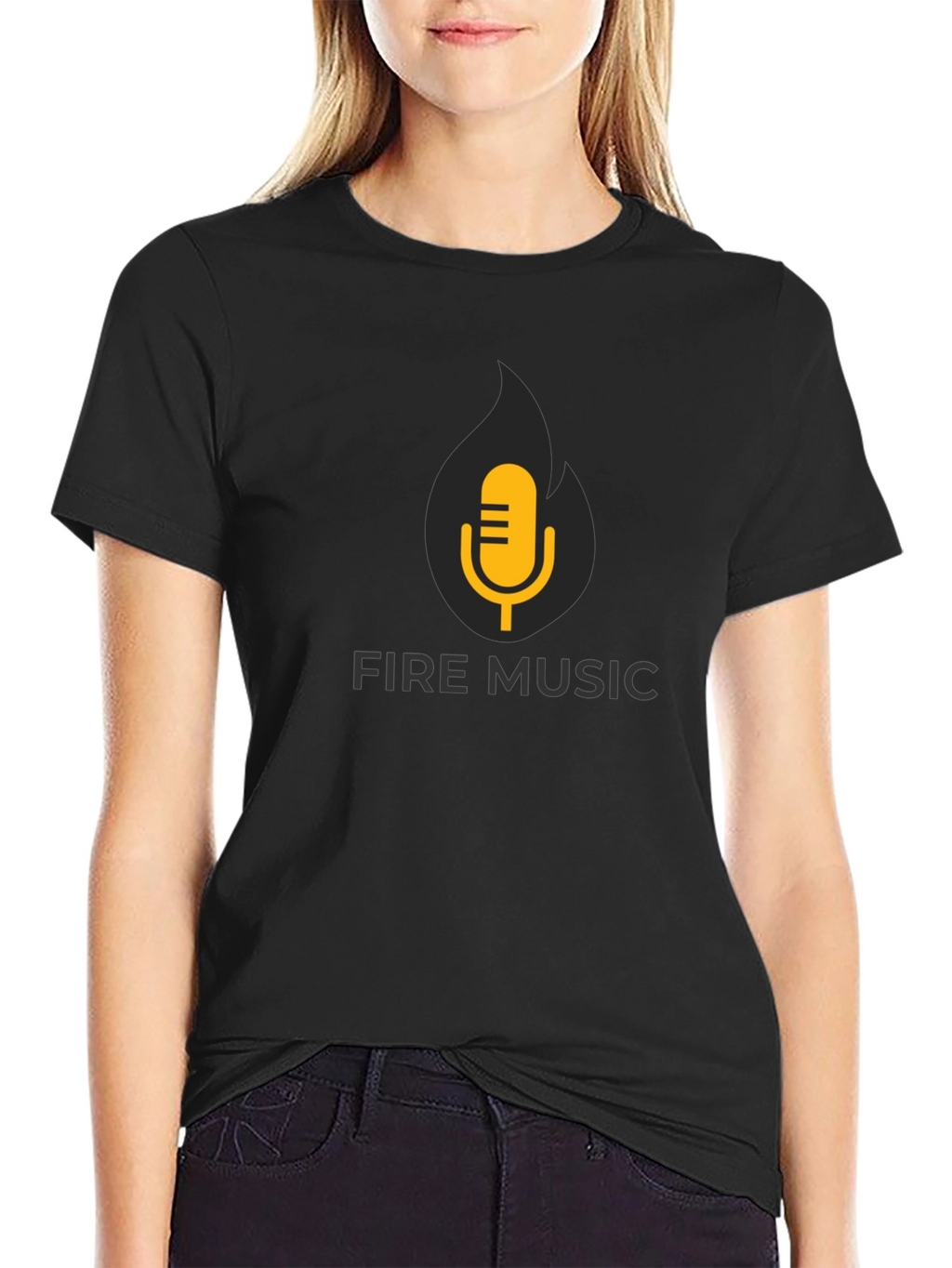 Fire Music Black T-Shirt: Hot Sound!
