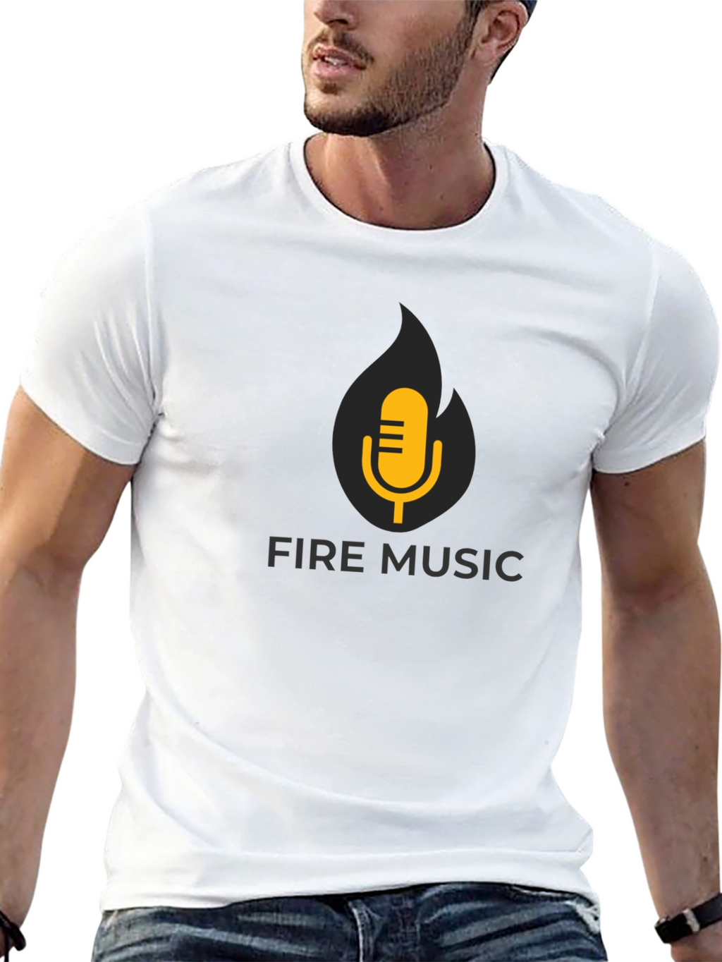 Fire Music Black T-Shirt: Hot Sound!