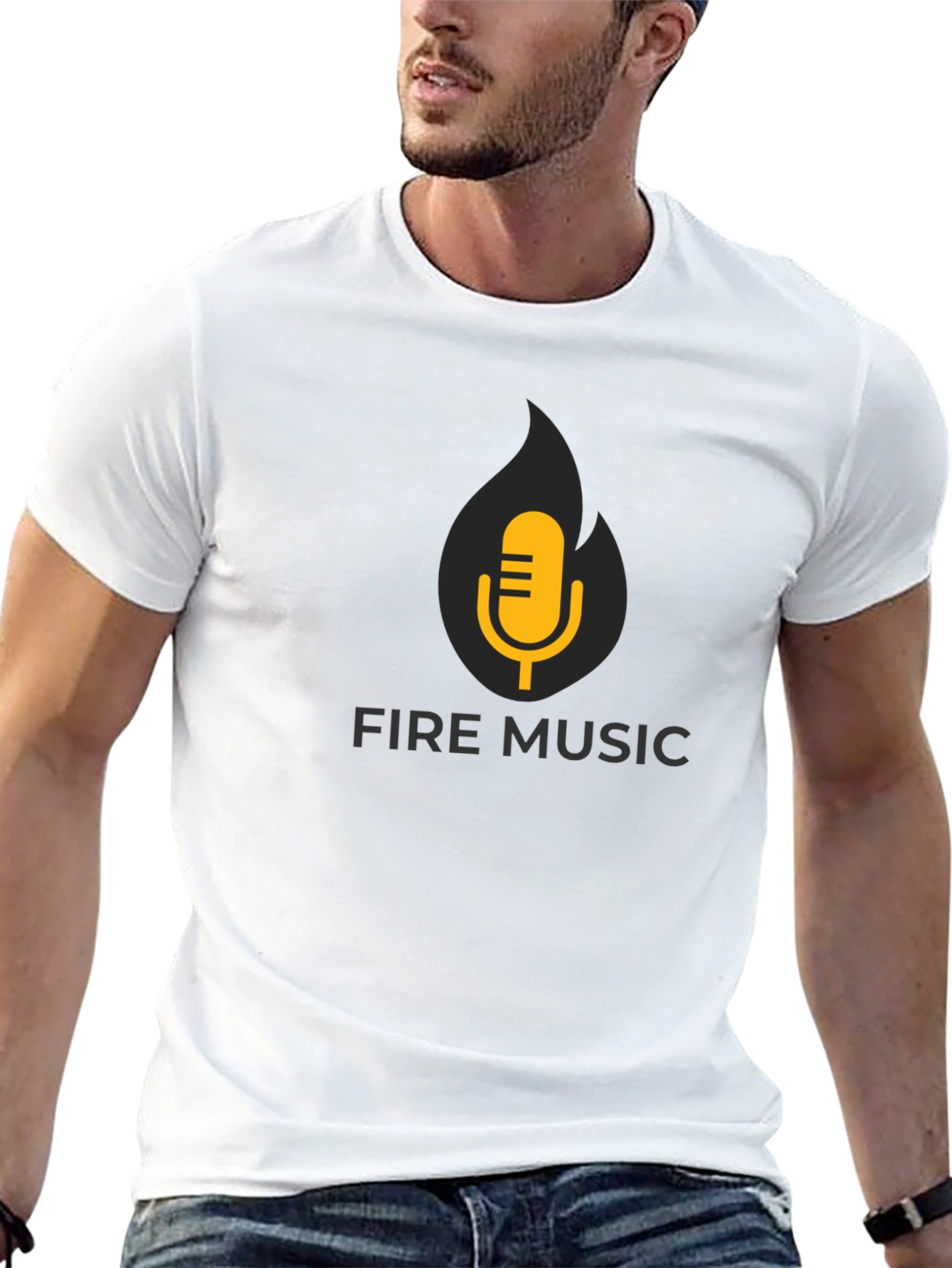 Fire Music Black T-Shirt: Hot Sound!