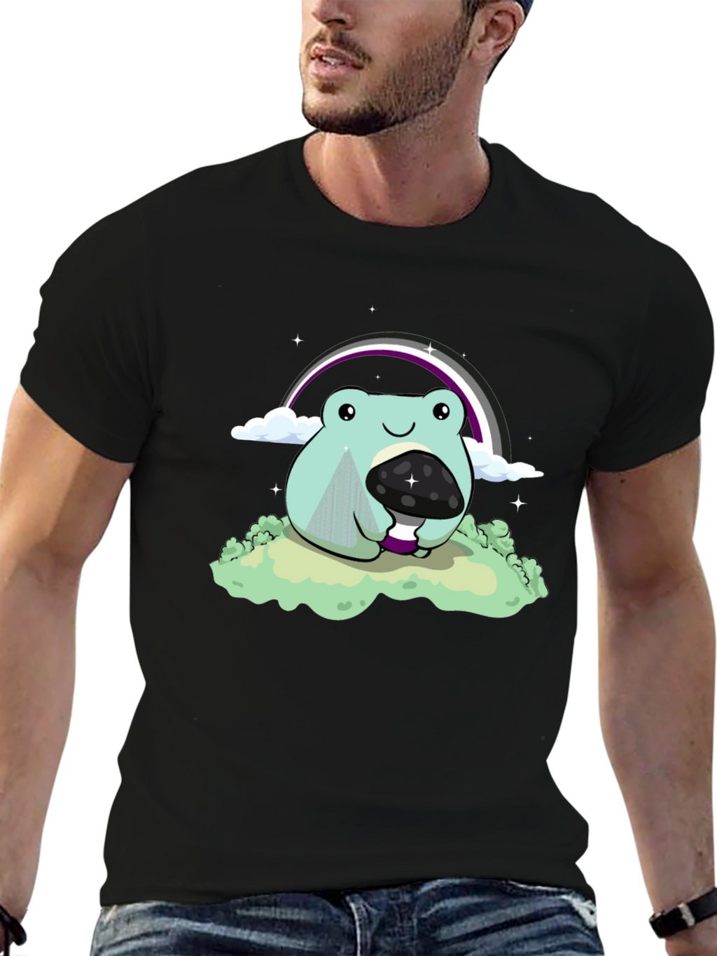Frog & Mushroom T-Shirt - Ace Pride Design