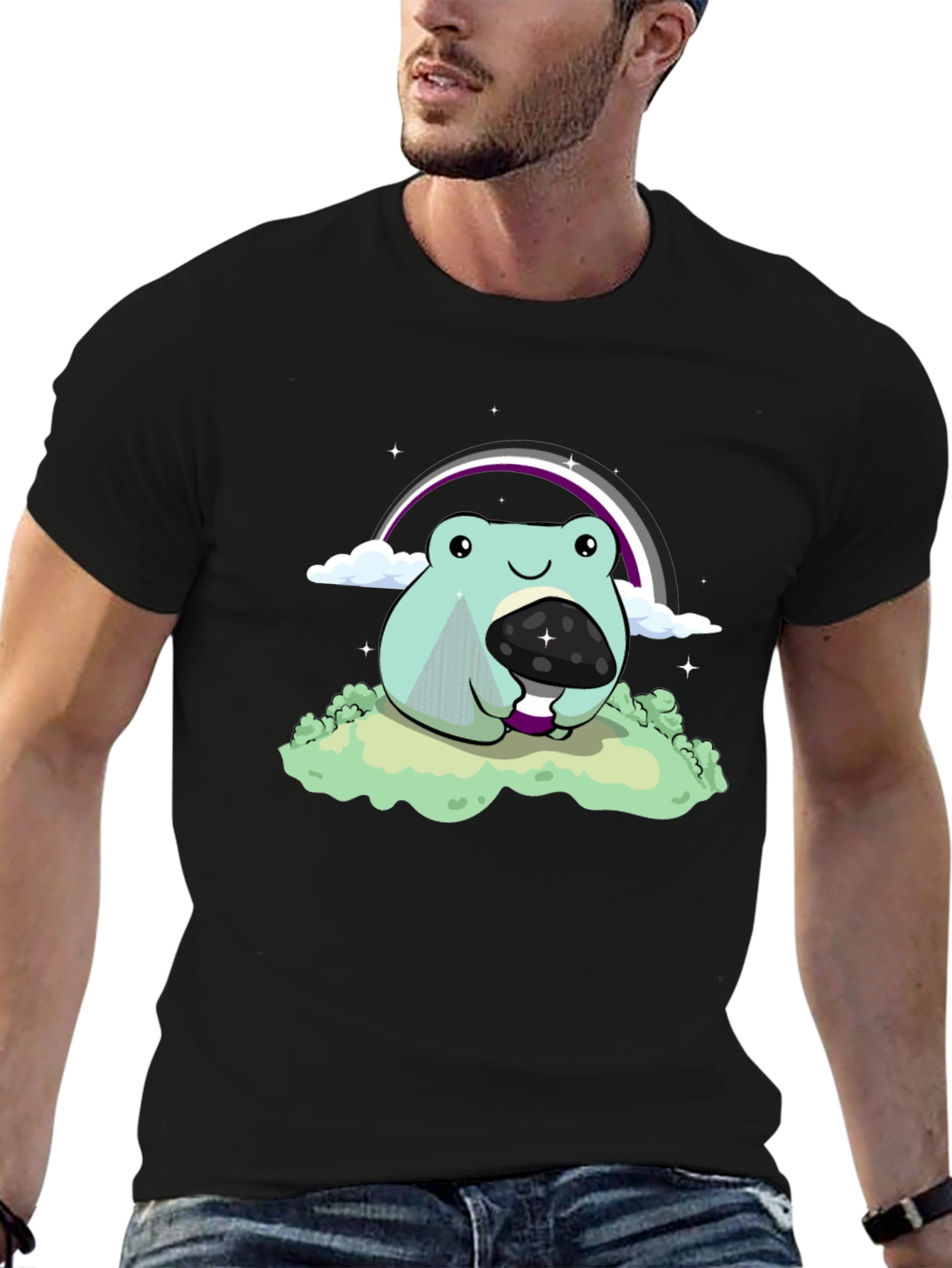 Frog & Mushroom T-Shirt - Ace Pride Design