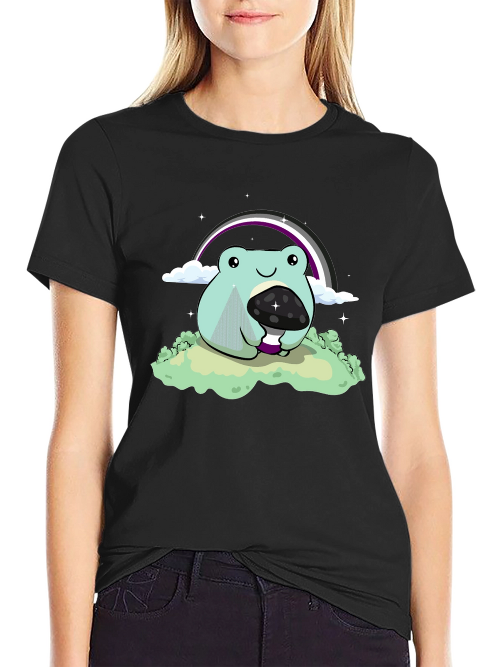 Frog & Mushroom T-Shirt - Ace Pride Design