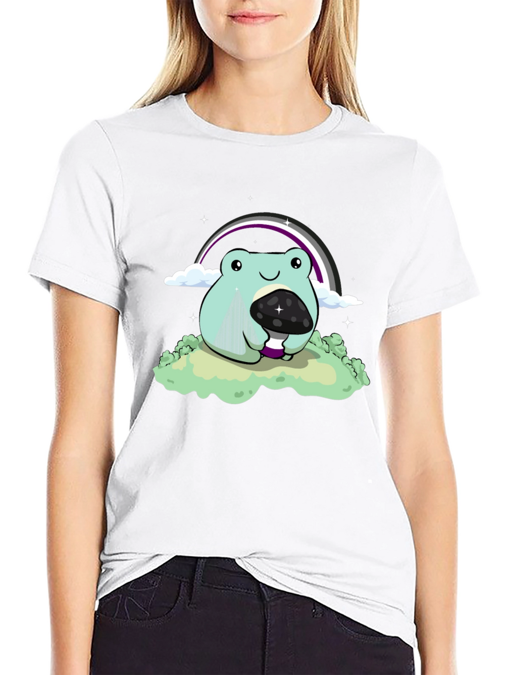 Frog & Mushroom T-Shirt - Ace Pride Design