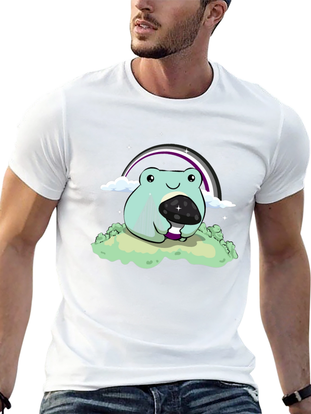 Frog & Mushroom T-Shirt - Ace Pride Design