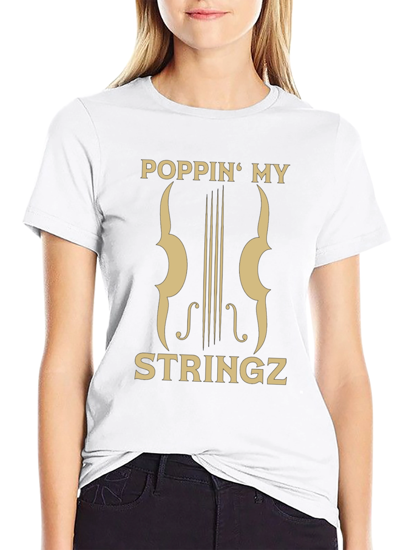 Poppin My Stringz Graphic Tee - Musician Style