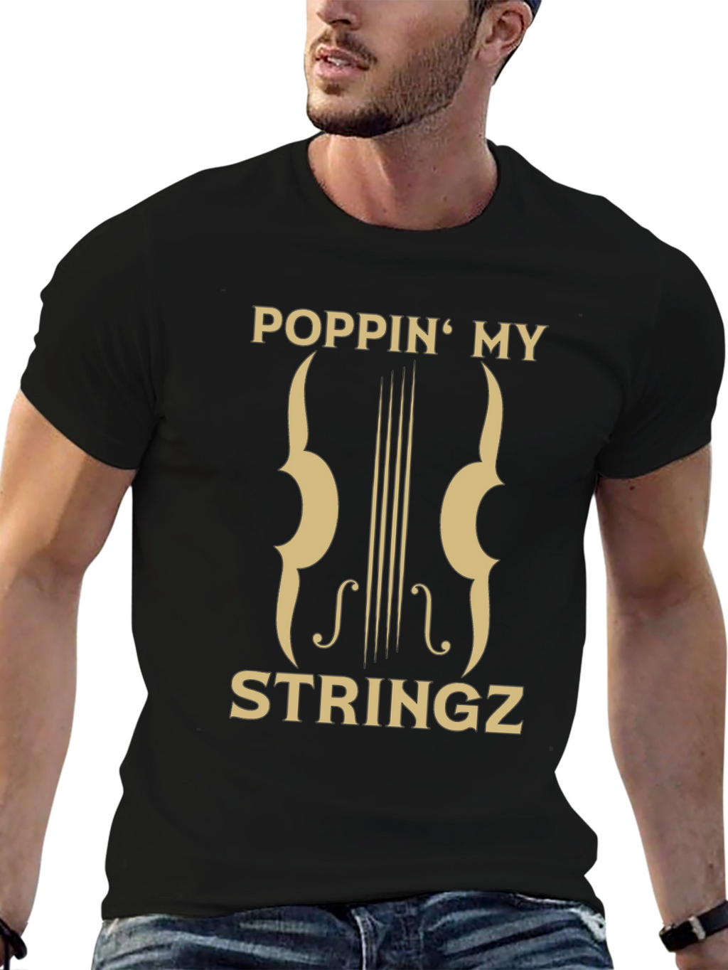 Poppin My Stringz Graphic Tee - Musician Style