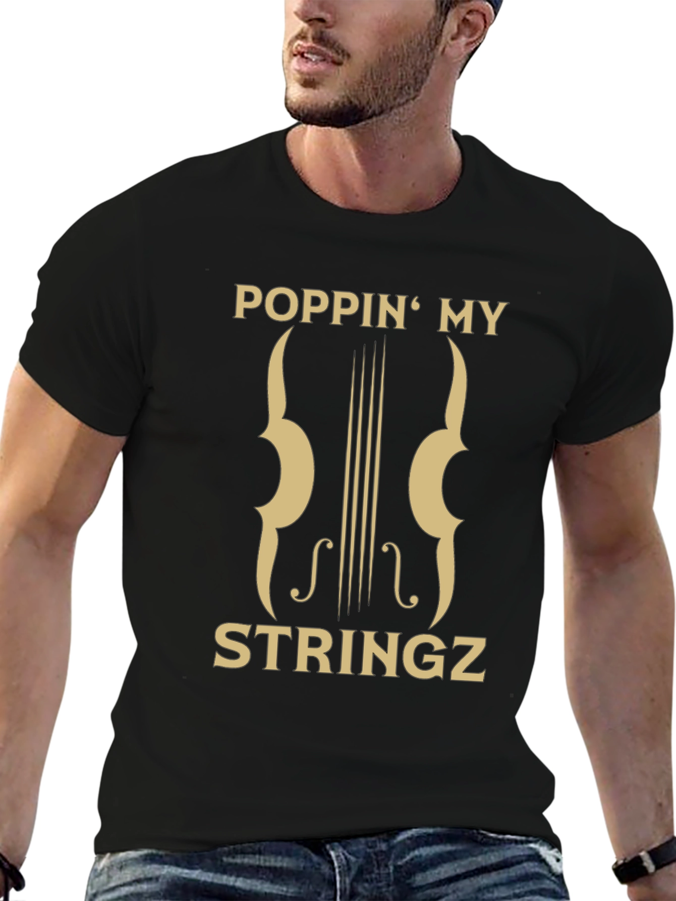 Poppin My Stringz Graphic Tee - Musician Style