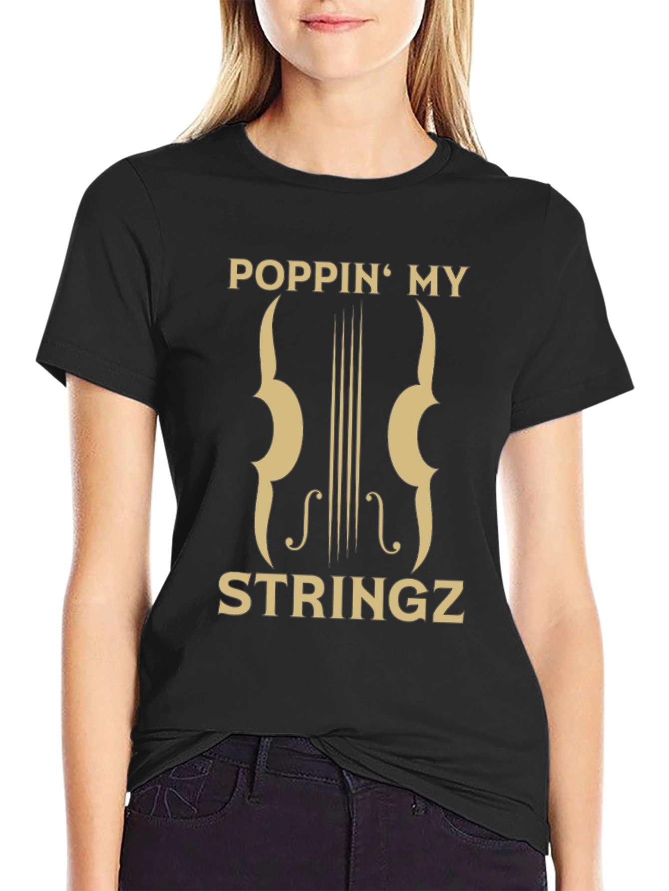 Poppin My Stringz Graphic Tee - Musician Style