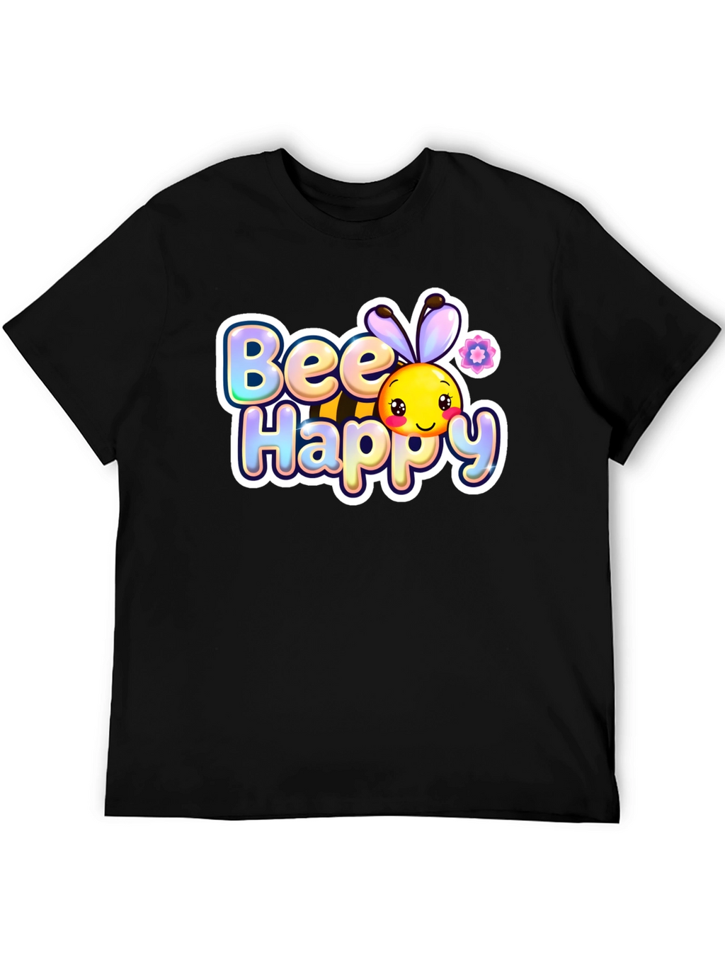 Bee Happy Graphic Tee - Black