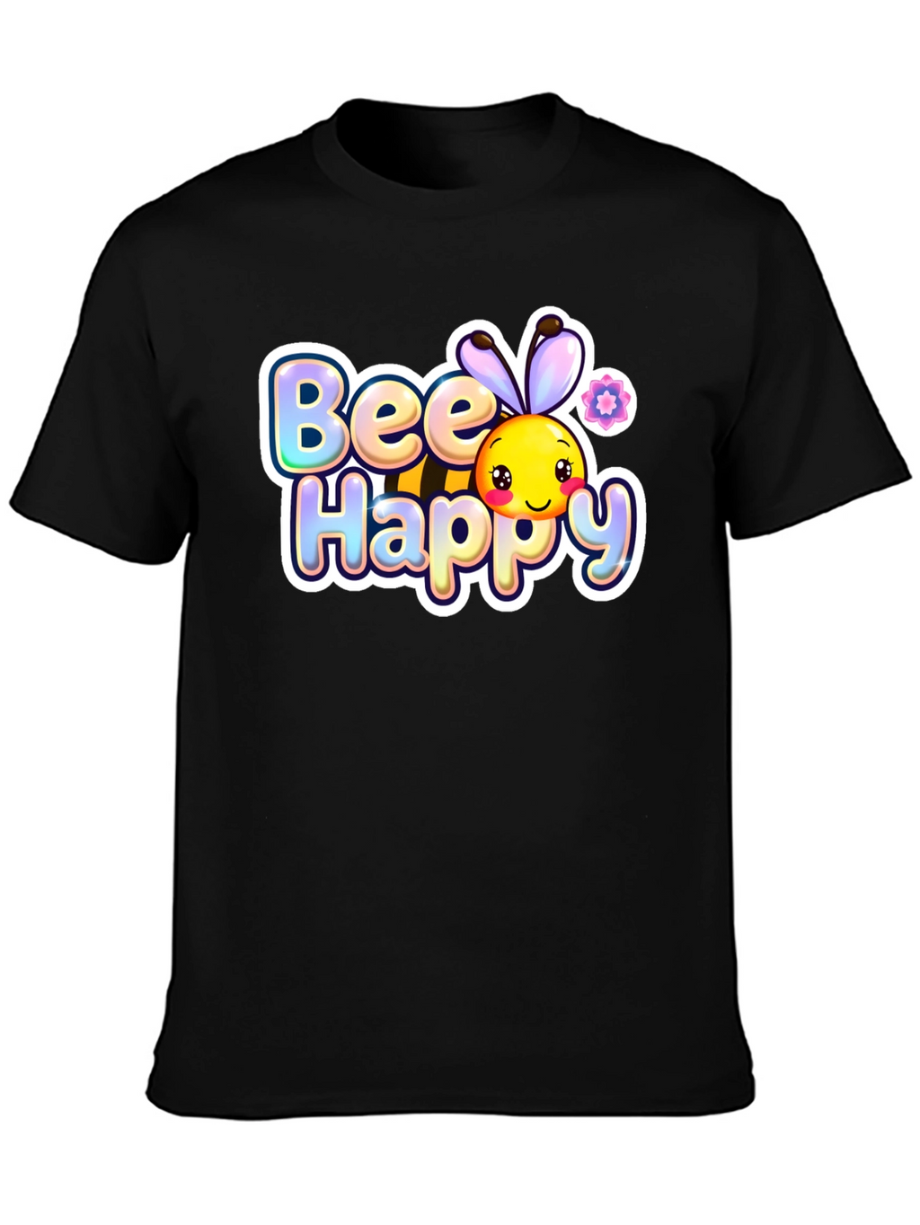 Bee Happy Graphic Tee - Black