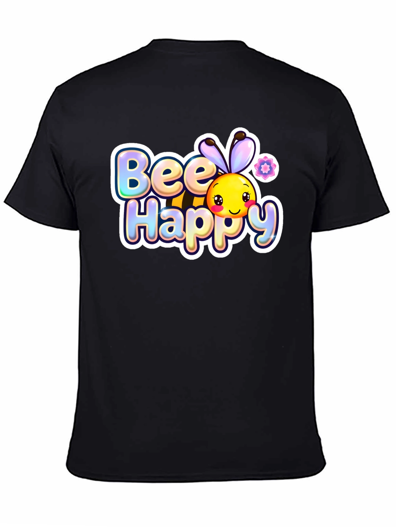 Bee Happy Graphic Tee - Black